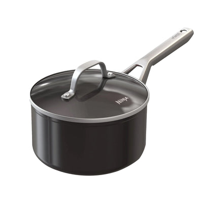 Ninja Foodi NeverStick 2.5 Qt Saucepan w/ Glass Lid, Nonstick, Oven Safe, Black - VMInnovations