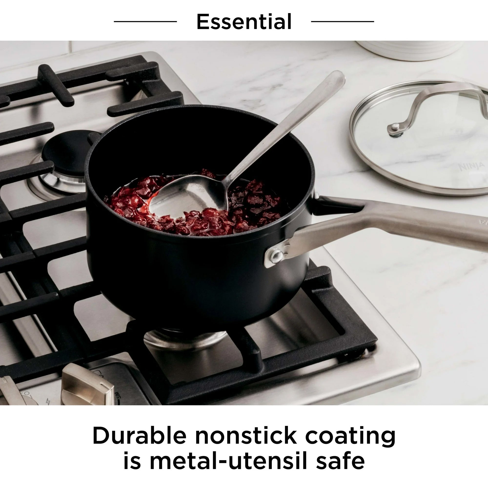 Ninja Foodi 2.5 Qt Saucepan w/ Glass Lid, Nonstick, Oven Safe, Black (Open Box) - VMInnovations