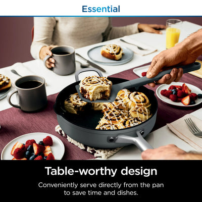 Ninja NeverStick 4qt Pan w/Lid & Strainer, Oven Safe, Sea Salt Grey (Open Box) - VMInnovations