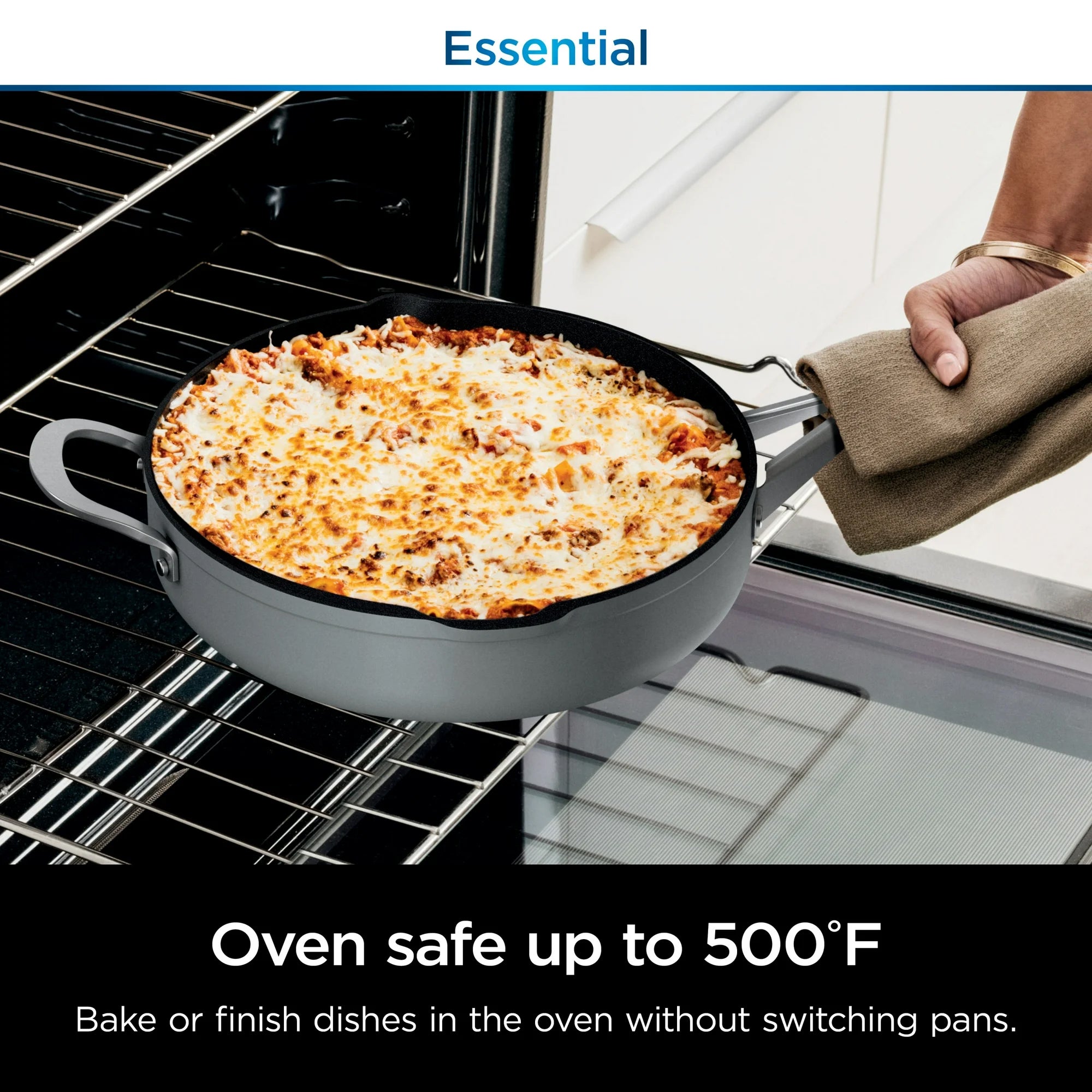 Ninja Foodi NeverStick 4 Qt Pan w/Lid & Strainer, Oven Safe, Sea Salt Grey(Used) - VMInnovations