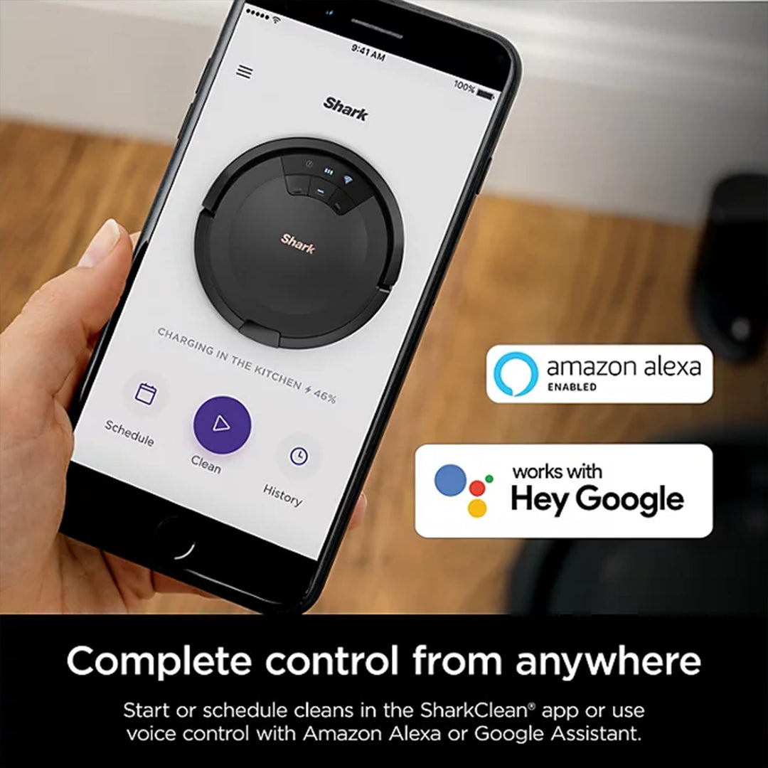 Shark ION Robot Vacuum, Wi-Fi With Bonus Dual Edge Side Brushes, Black(Open Box)