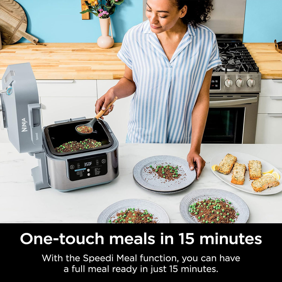 Ninja 6-Qt Air Fryer & Rapid Cooker Combo, Multi-Function Non-Stick Pot (Used)