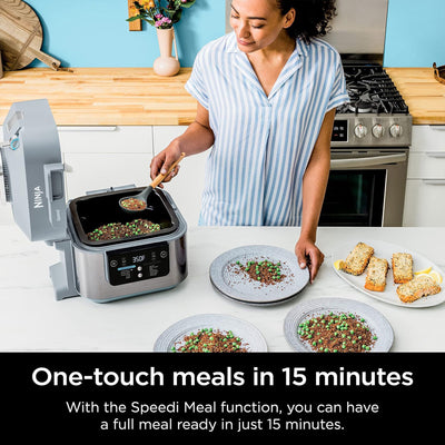 Ninja 6-Qt Air Fryer & Rapid Cooker Combo, Multi-Function Non-Stick Pot (Used)
