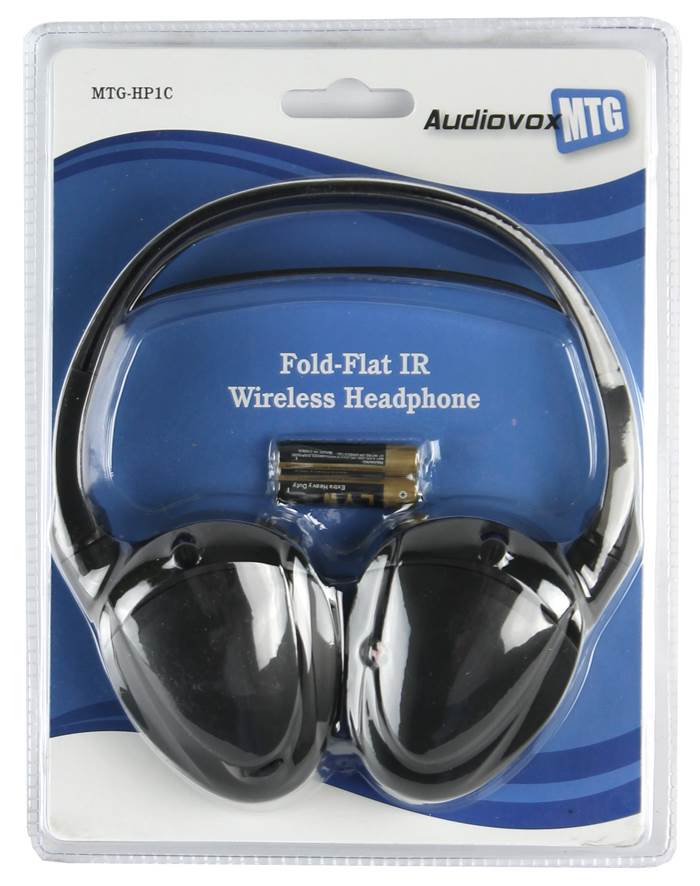 AUDIOVOX MTGHP1C Fold Flat Wireless Automotive Infrared Stereo Headphones