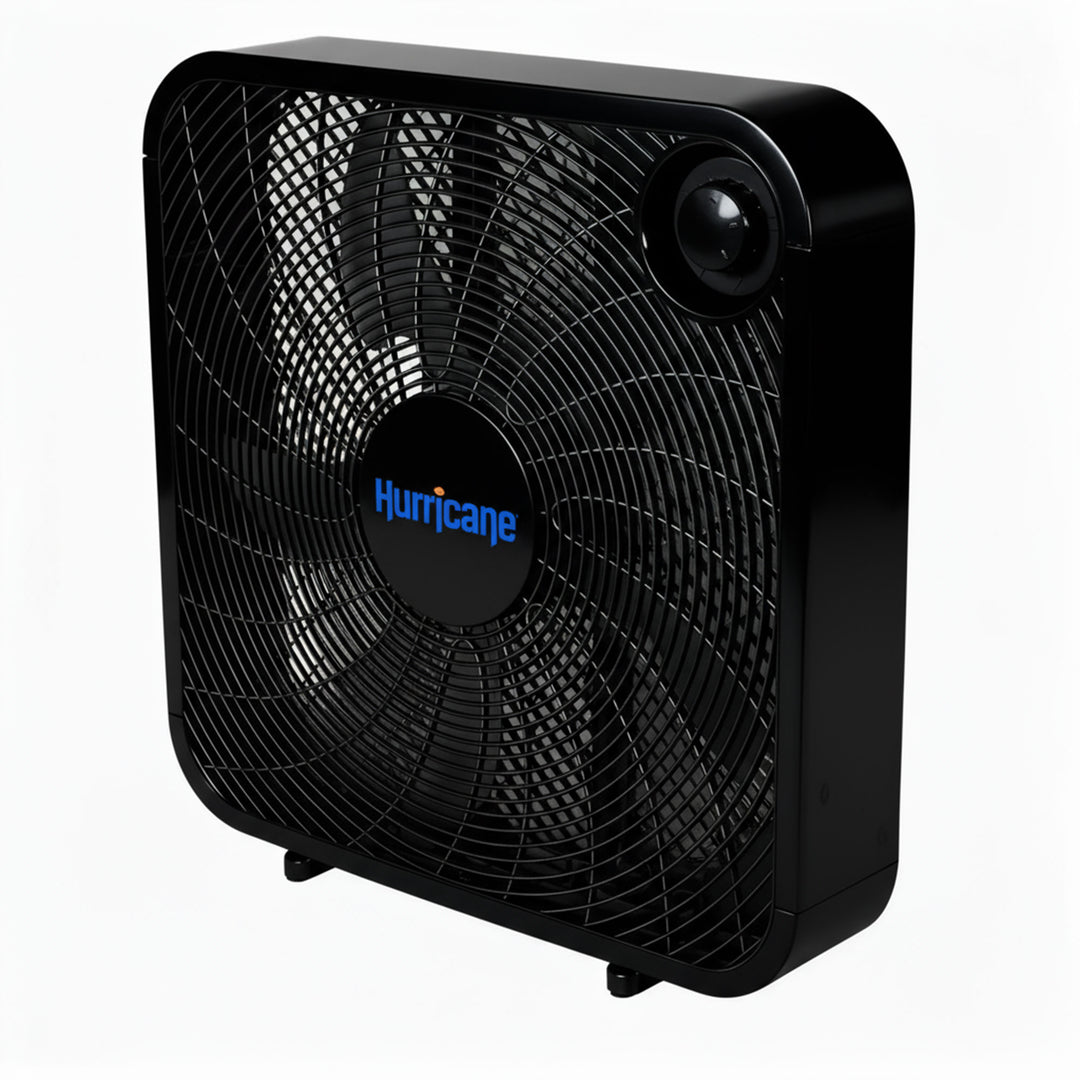 Hurricane 20 Inch Classic Series Floor Box Fan with 3 Speed Settings, Black