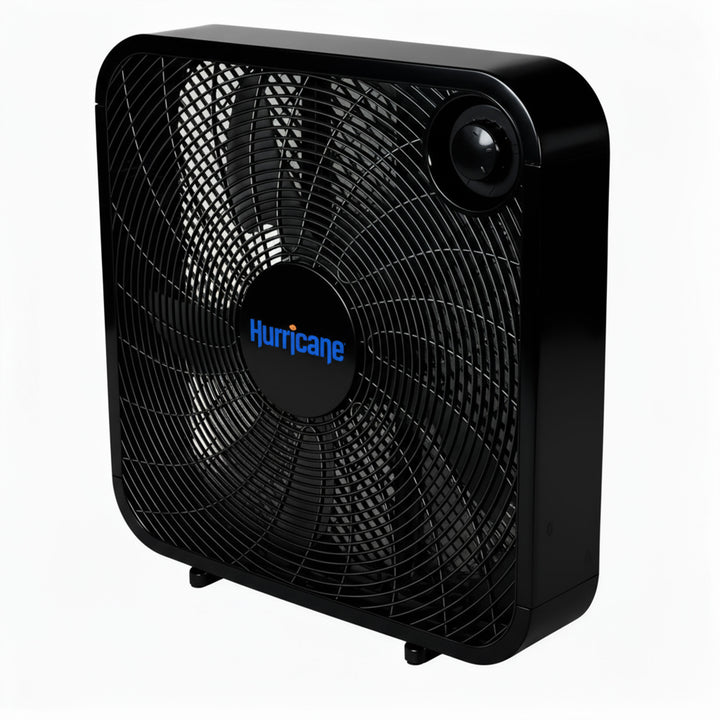 Hurricane 20 Inch Classic Series Floor Box Fan with 3 Speed Settings, Black