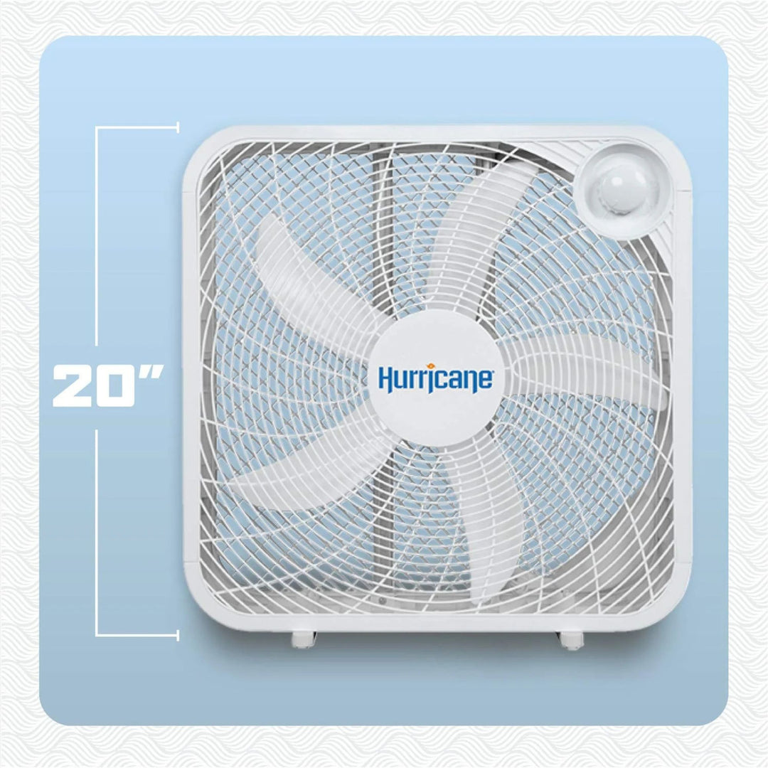 Hurricane 20 Inch Classic Series Floor Box Fan with 3 Speed Settings, Black