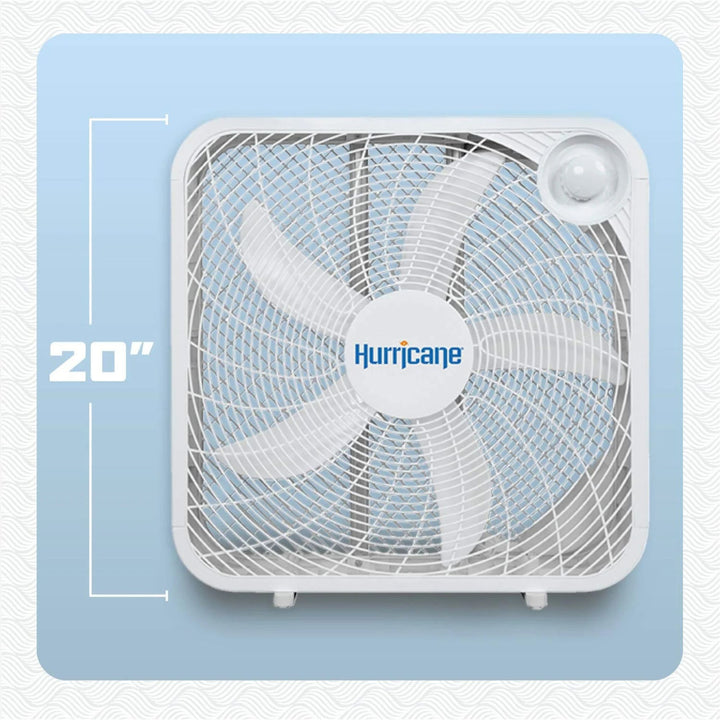 Hurricane 20 Inch Classic Series Floor Box Fan with 3 Speed Settings, Black