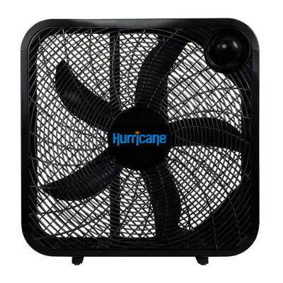Hurricane 20 Inch Classic Series Floor Box Fan with 3 Speed Settings, Blk (Used)