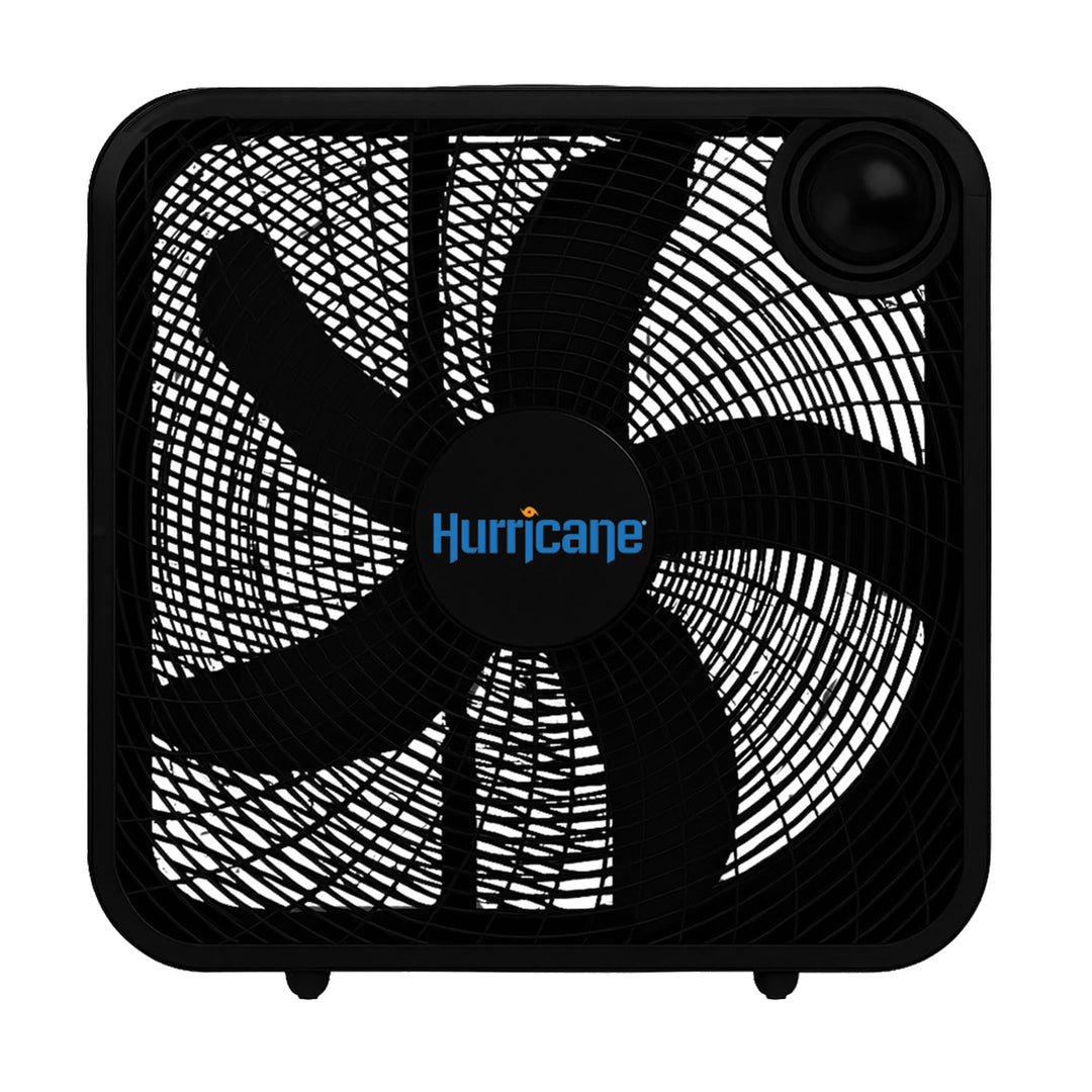 Hurricane 20 Inch Classic Series Floor Box Fan with 3 Speed Settings, Blk (Used)