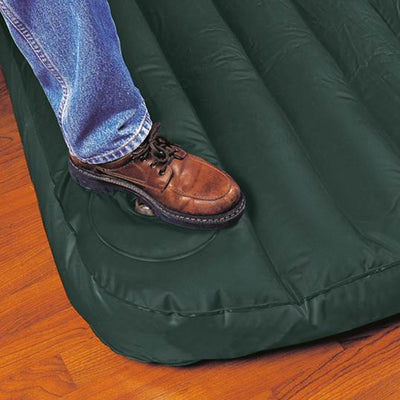 Intex Twin Inflatable Downy Outdoor Camping Air Mattress with Built-In Foot Pump