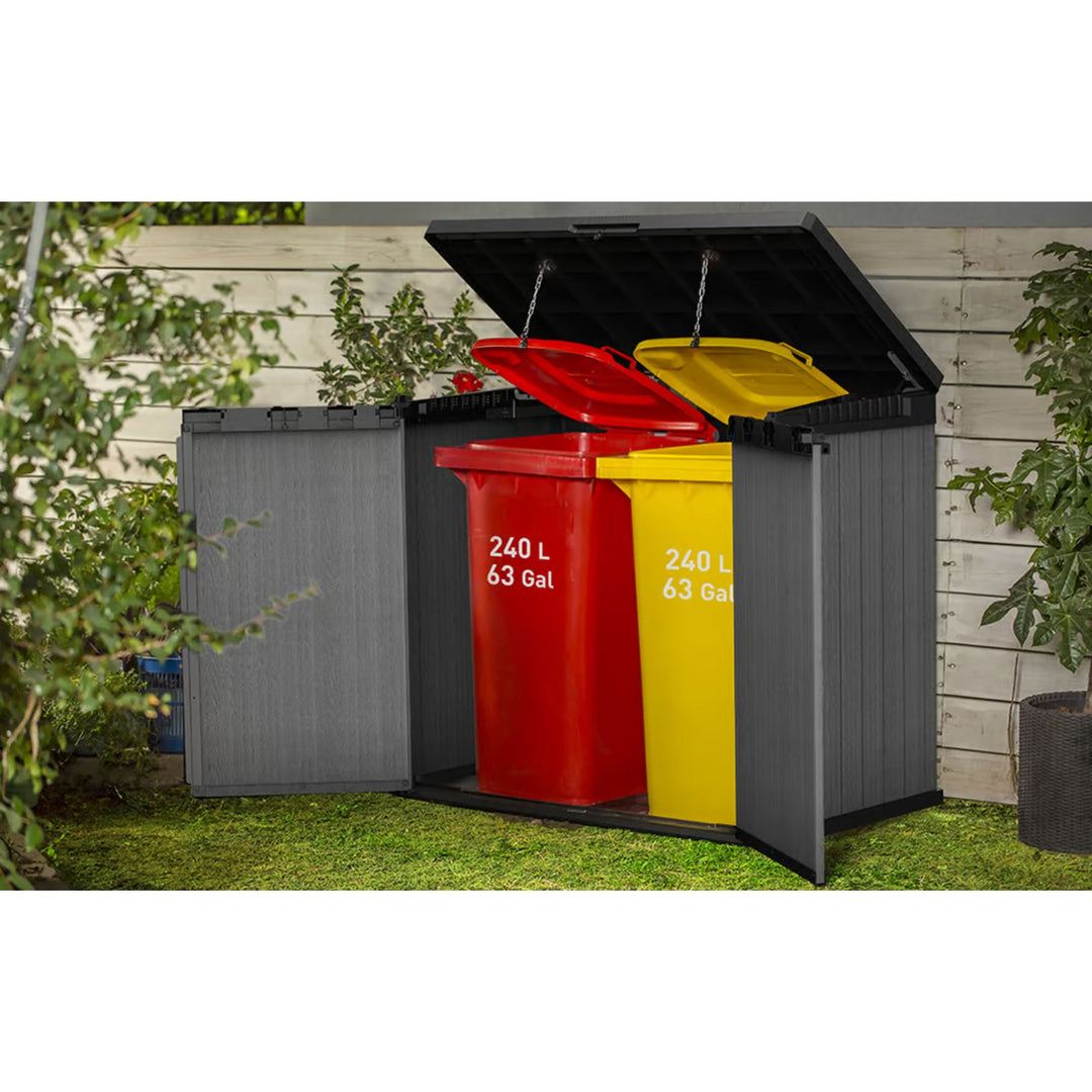 Keter Outdoor Storage Shed, Durable Resin, Compact, Darwin, Grey (Open Box)