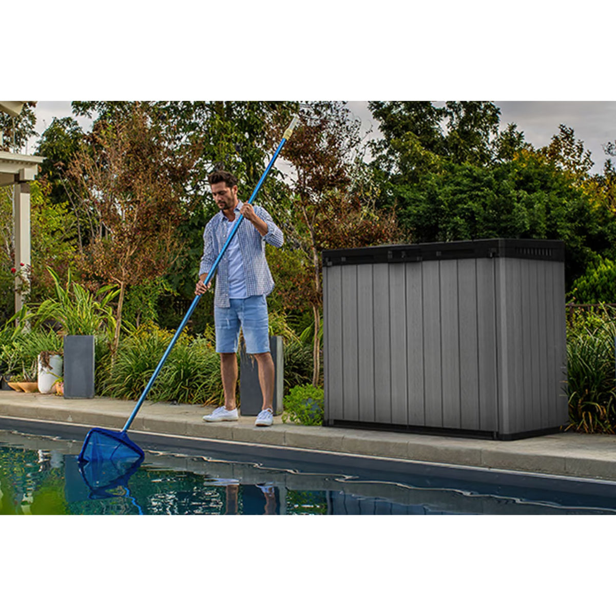 Keter Outdoor Storage Shed, Durable Resin, Compact, Darwin, Grey (Open Box) - VMInnovations