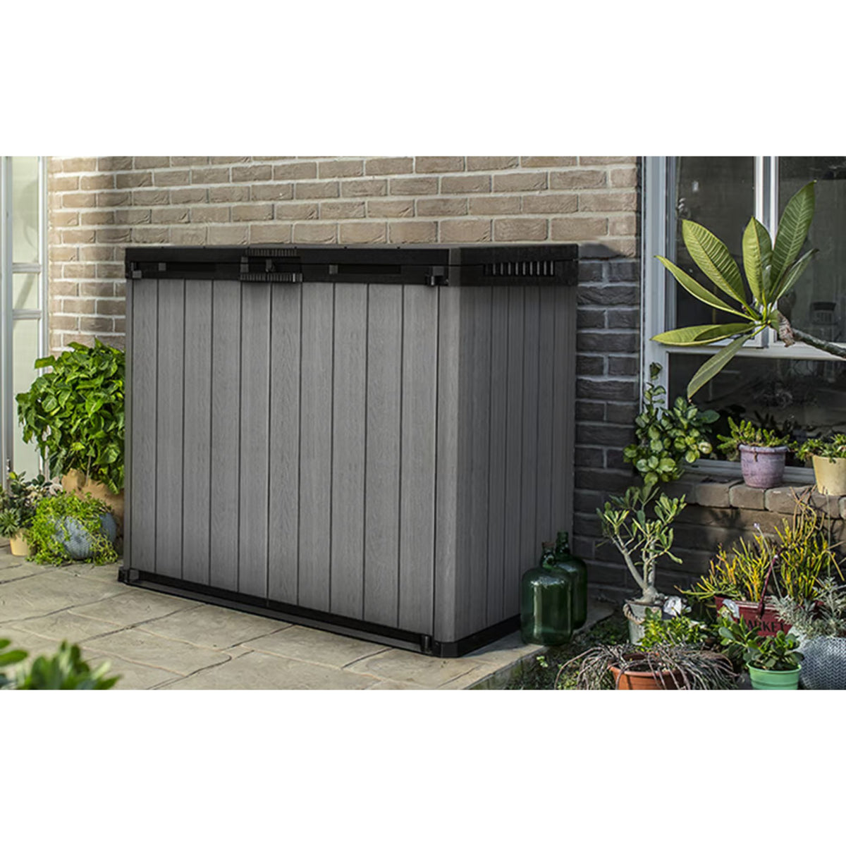 Keter Outdoor Storage Shed, Durable Resin, Compact, Darwin, Grey (Open Box) - VMInnovations