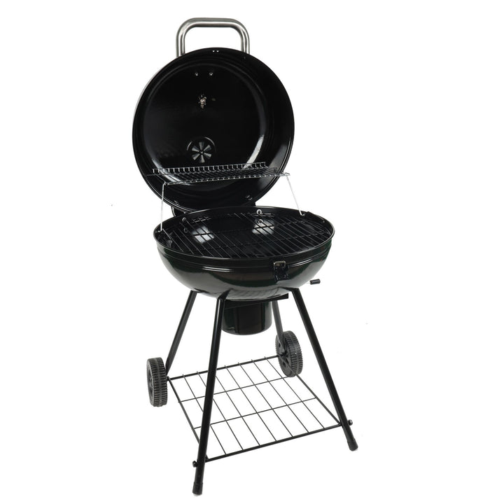 Grill Boss 22" Kettle Charcoal Grill, Porcelain Lid, Large Cooking Area, Black