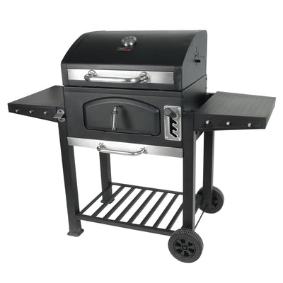Grill Boss 24" Charcoal BBQ Grill, Side Shelves, Built In Thermometer(Open Box) - VMInnovations