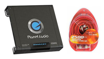 New PLANET AUDIO AC1500.1M 1500W MONO Car Audio Amplifier + 4 Gauge Amp Wire Kit