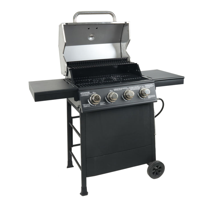 Grill Boss 4-Burner Outdoor Propane Gas Grill w/ Side Burner & Wheels(Open Box)