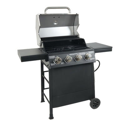 Grill Boss 4-Burner Outdoor Propane Gas Grill w/Side Burner and Wheels (For Parts) - VMInnovations