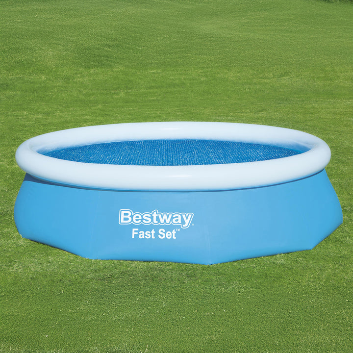 Bestway Round Solar Pool Cover for 10’ Round Above Ground Pools, Blue (Open Box)