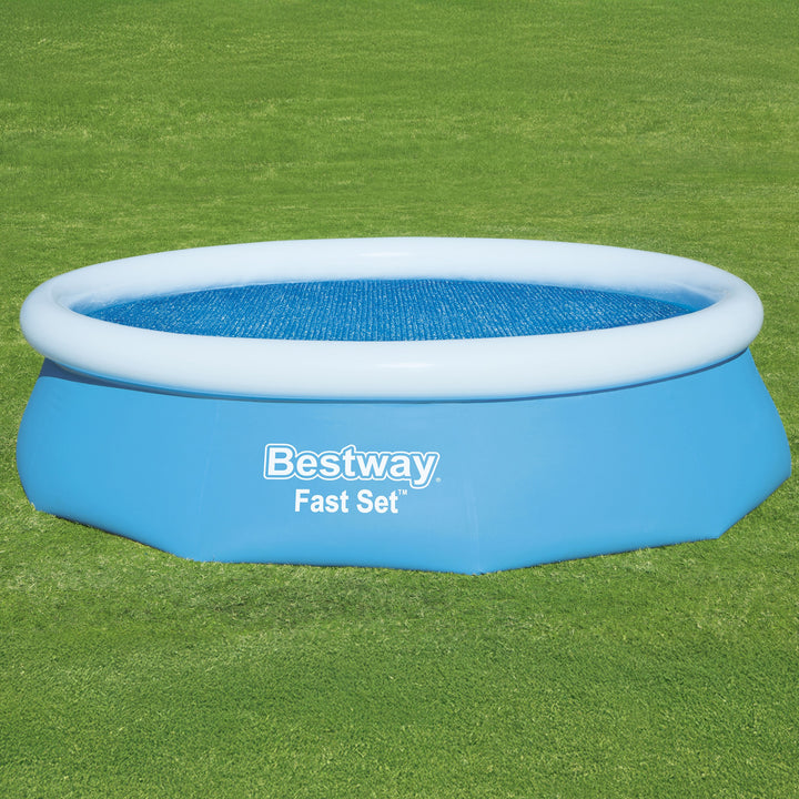 Bestway Round Solar Pool Cover for 10’ Round Above Ground Pools, Blue (Open Box) - VMInnovations