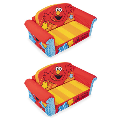 Marshmallow Furniture 2 Pack 2-in-1 Flip Open Foam Sofa Bed, Sesame Street Elmo - VMInnovations