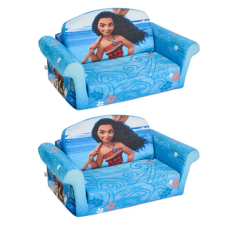 Marshmallow Furniture 2 Pack 2-in-1 Flip Open Foam Compressed Sofa Bed, Moana