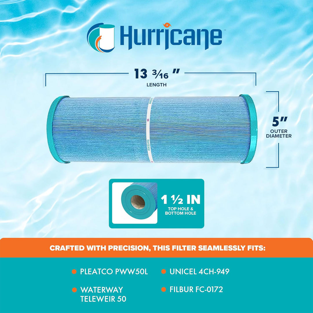 Hurricane 6 Pack HF4401-02M Elite Aseptic Pool Spa Filter Cartridge Replacement