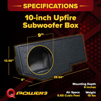 QPower Single 10" Sub Box for Dodge Ram Crew Cab & Quad Cab (Open Box)