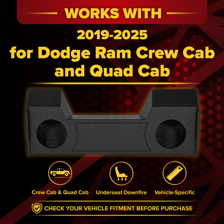 QPower Dual 10" Subwoofer Enclosure for Dodge Ram Crew Cab & Quad Cab (Open Box)