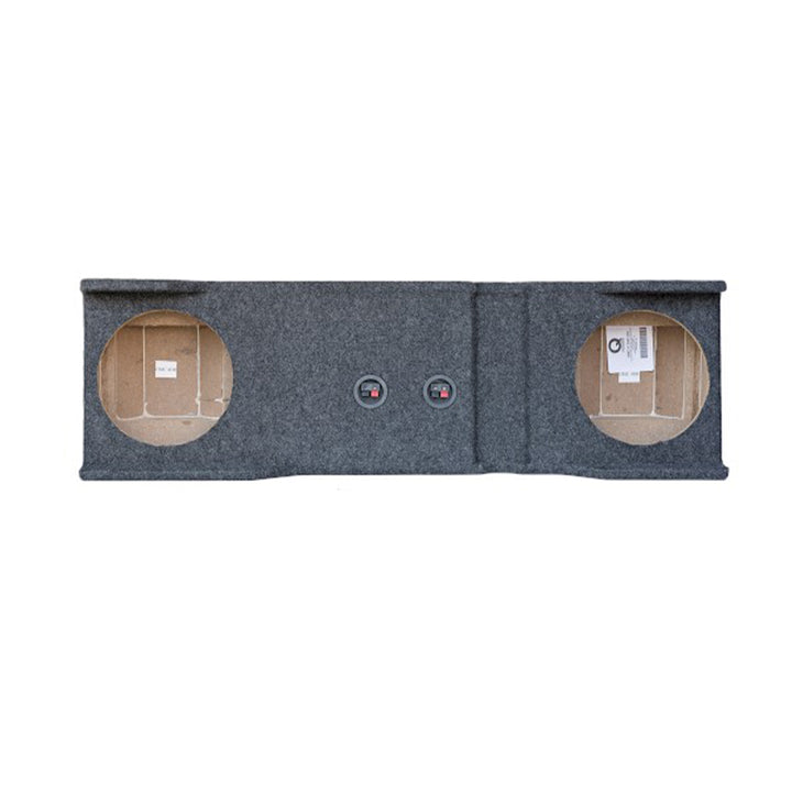 Q Power Dual 10 Inch Subwoofer Box Chevy GMC Truck Crew Cab Underseat Enclosure