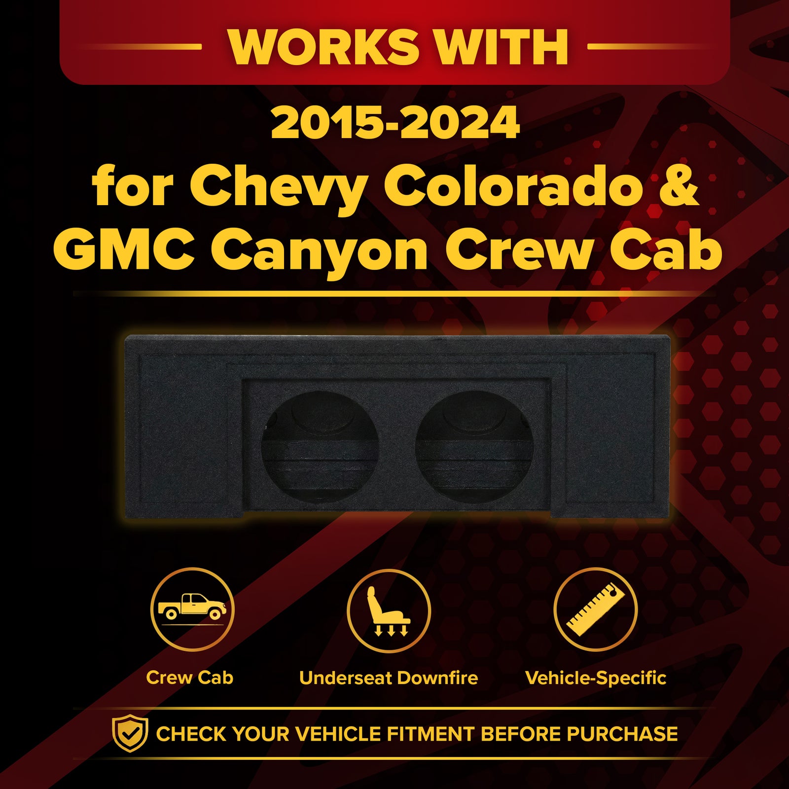 Q Power Dual 10-Inch Sealed Subwoofer Enclosure Chevy Colorado/GMC Canyon(Used) - VMInnovations