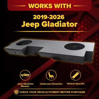 QPower Dual 10" Subwoofer Box for Jeep Gladiator (All Years) 19-25 (Open Box) - VMInnovations