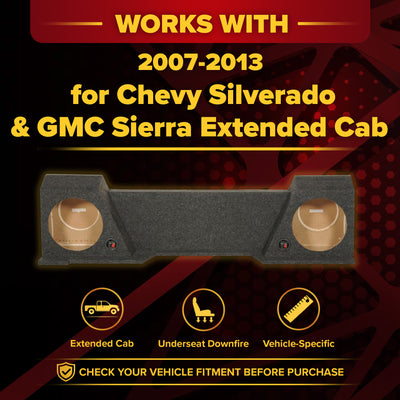 QPower Dual 10" Sub Box for Chevy Silverado XCab and GMC Sierra XCab 2007-2013 - VMInnovations