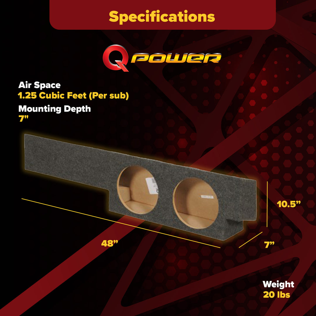 Q Power 10” Dual Subwoofer Enclosure for 2000-2003 Ford F-150 SuperCrew Trucks