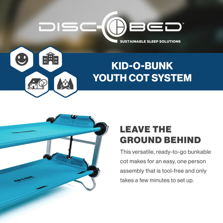 Disc-O-Bed Youth Double Cot Kid-O-Bunk w/ 200lb Capacity & Carry Bags(For Parts)