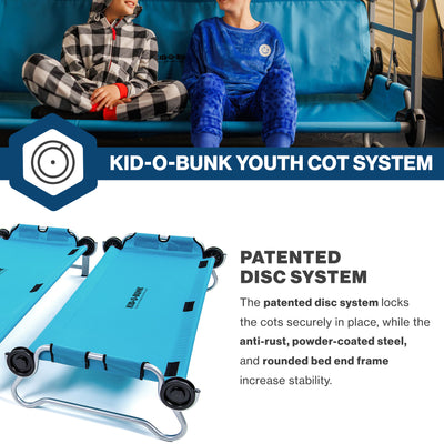Disc-O-Bed Youth Double Cot Kid-O-Bunk w/ 200lb Capacity & Carry Bags (Open Box) - VMInnovations