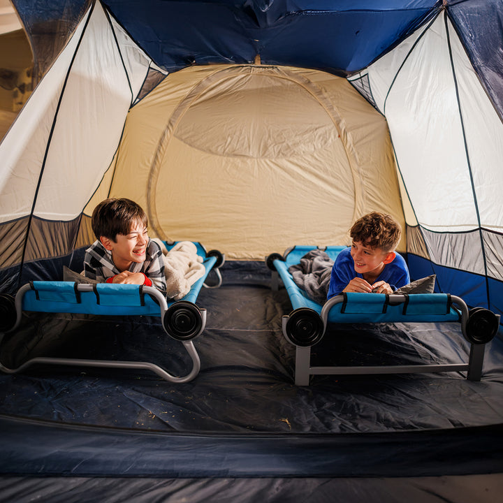 Disc-O-Bed Youth Double Cot Kid-O-Bunk w/ 200lb Capacity & Carry Bags (Open Box) - VMInnovations