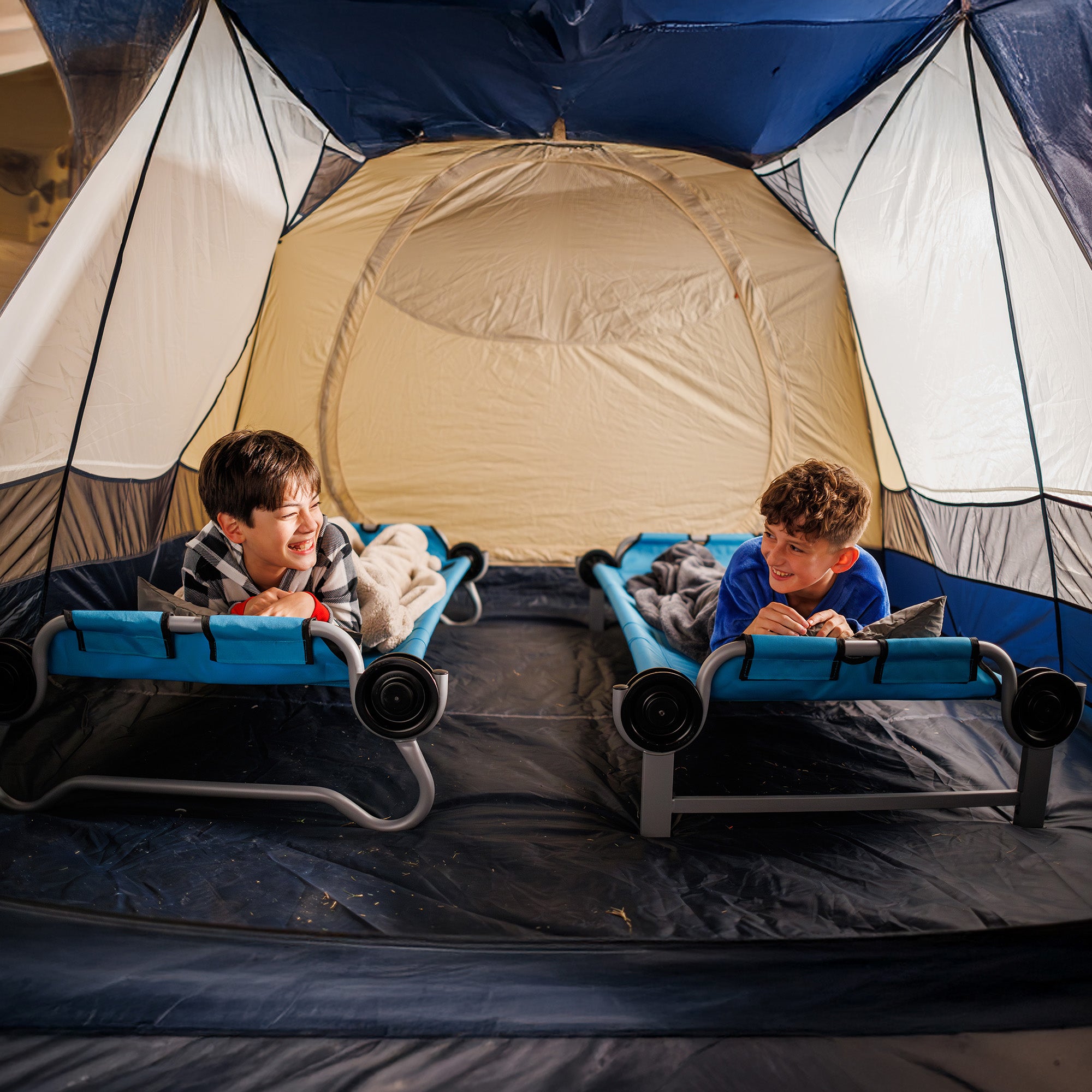 Disc-O-Bed Youth Double Cot Kid-O-Bunk w/ 200lb Capacity & Carry Bags(For Parts) - VMInnovations