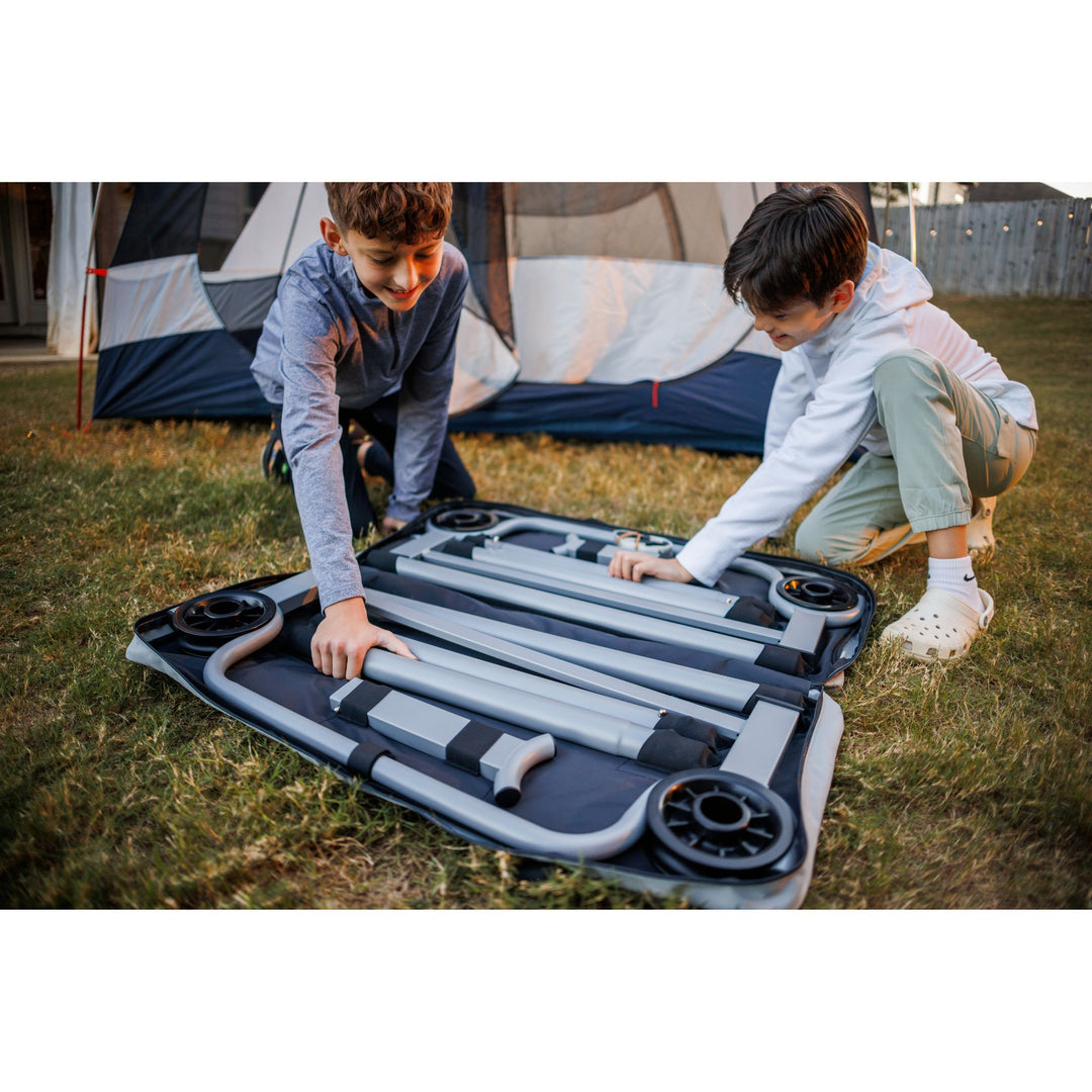 Disc-O-Bed Youth Double Cot Kid-O-Bunk w/ 200 Pound Capacity, Black (Open Box)