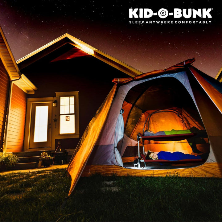 Disc-O-Bed Youth Double Cot Kid-O-Bunk w/ 200 Pound Capacity, Black (Open Box) - VMInnovations