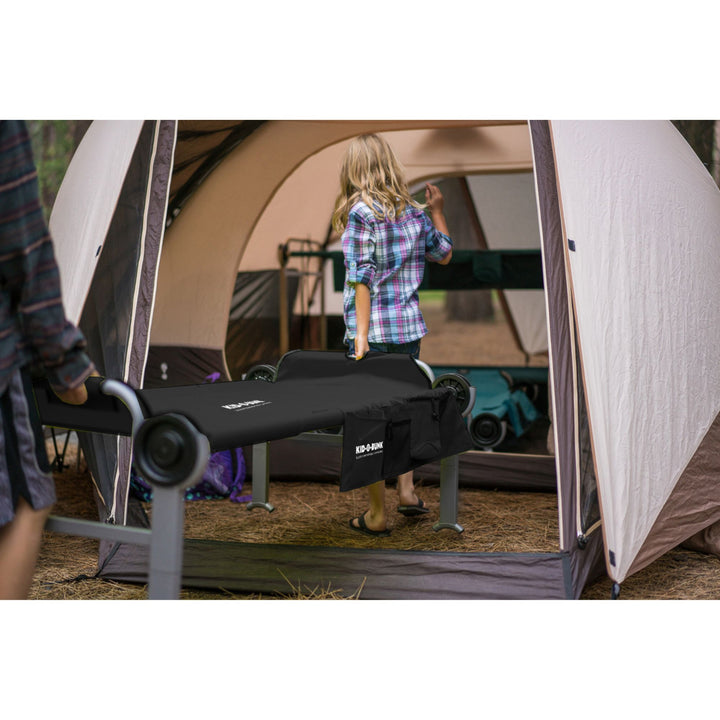 Disc-O-Bed Youth Double Cot Kid-O-Bunk w/ 200 Pound Capacity, Black (Open Box) - VMInnovations