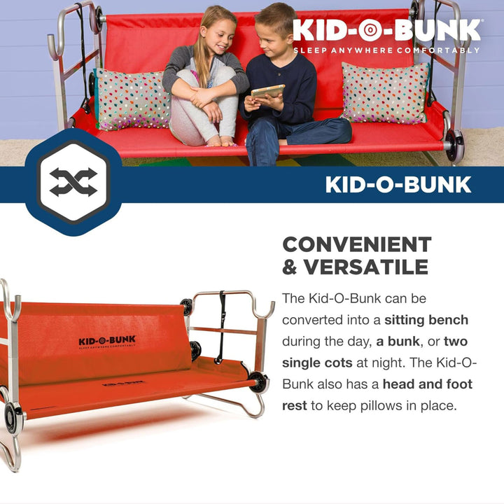Disc-O-Bed Youth Double Cot Kid-O-Bunk w/ 200lb Capacity & Carry Bags(Open Box)