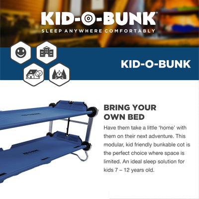 Disc-O-Bed Youth Double Cot Kid-O-Bunk w/ 200lb Capacity & Carry Bags(For Parts)