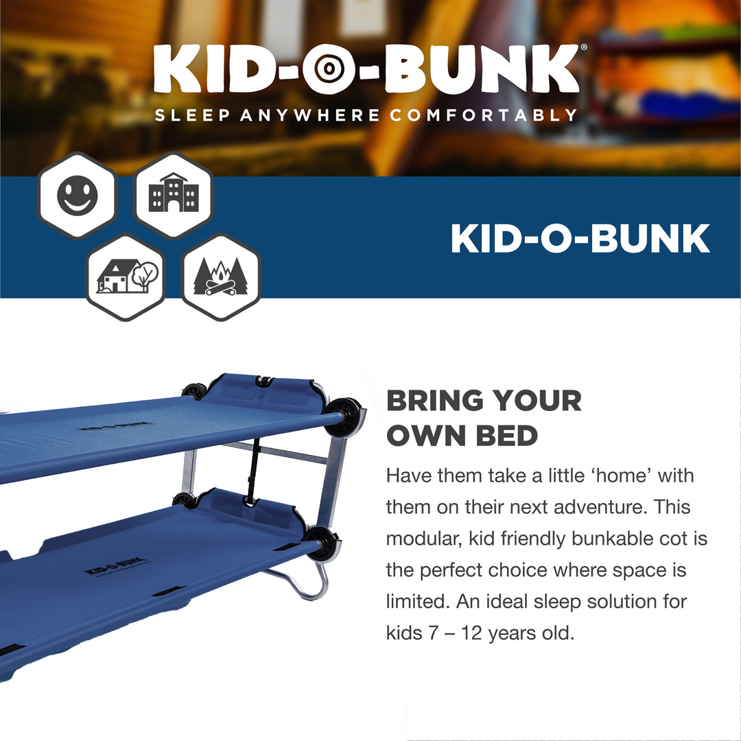 Disc-O-Bed Youth Double Cot Kid-O-Bunk w/ 200 Pound Capacity, Navy (Open Box)
