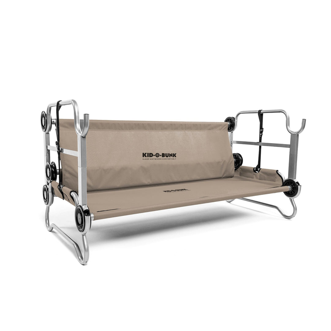 Disc-O-Bed Youth Double Cot Kid-O-Bunk, Storage Organizers & Carry Bag, Tan