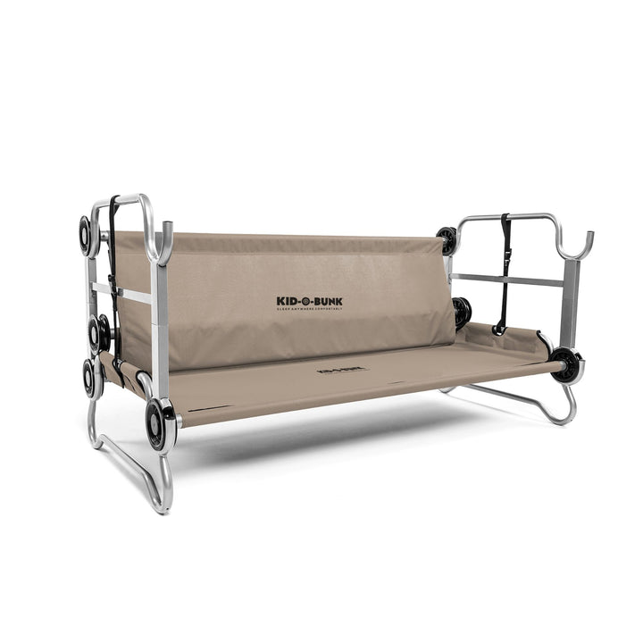 Disc-O-Bed Youth Double Cot Kid-O-Bunk, Storage Organizers & Carry Bag, Tan