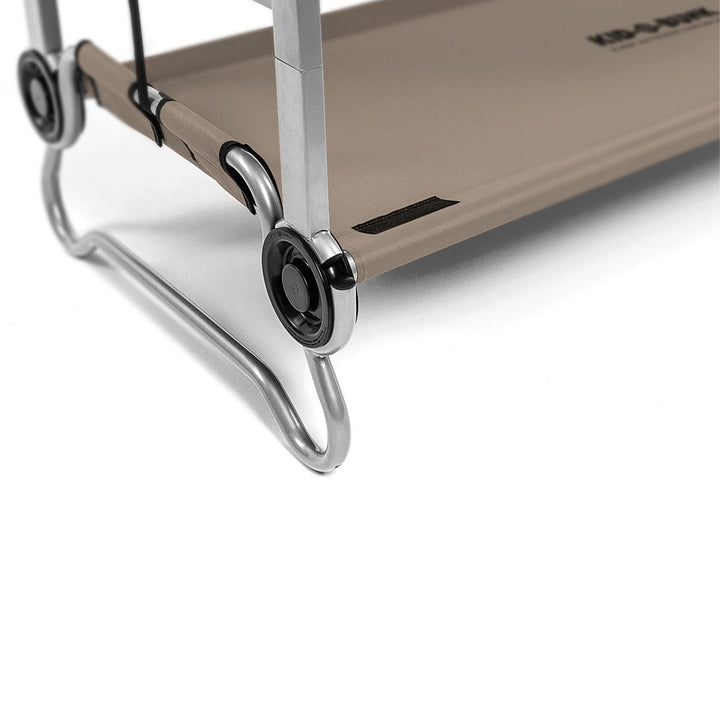 Disc-O-Bed Youth Double Cot Kid-O-Bunk, Storage Organizers & Carry Bag, Tan