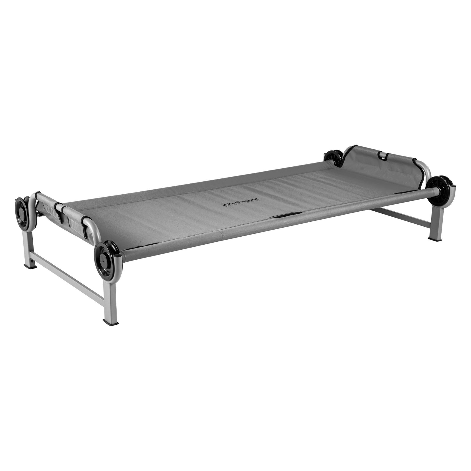 Disc-O-Bed Youth Single Cot Kid-O-Bed with Storage Organizer & Carry Bag, Grey - VMInnovations