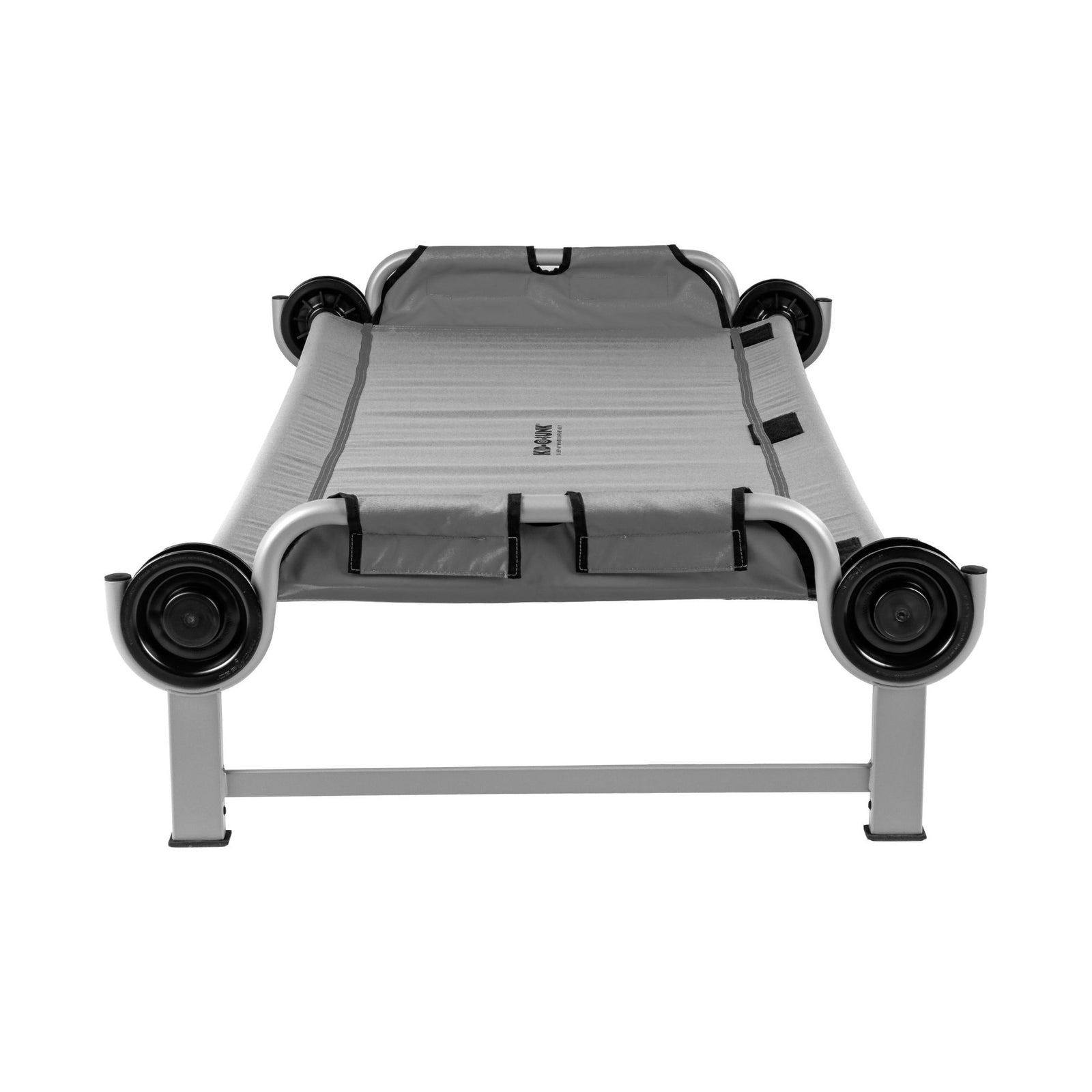 Disc-O-Bed Youth Single Cot Kid-O-Bed with Storage Organizer & Carry Bag, Grey - VMInnovations